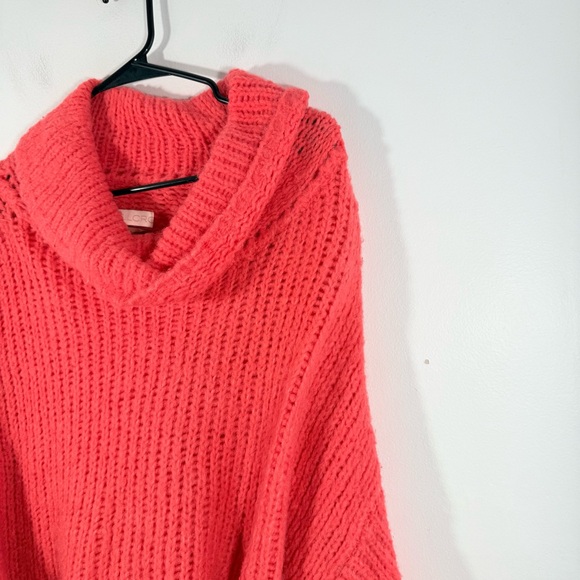 Anthropologie Pilcro Zamora Coral Wool Alpaca Cowl Neck Oversized Sweater Medium - Picture 6 of 13
